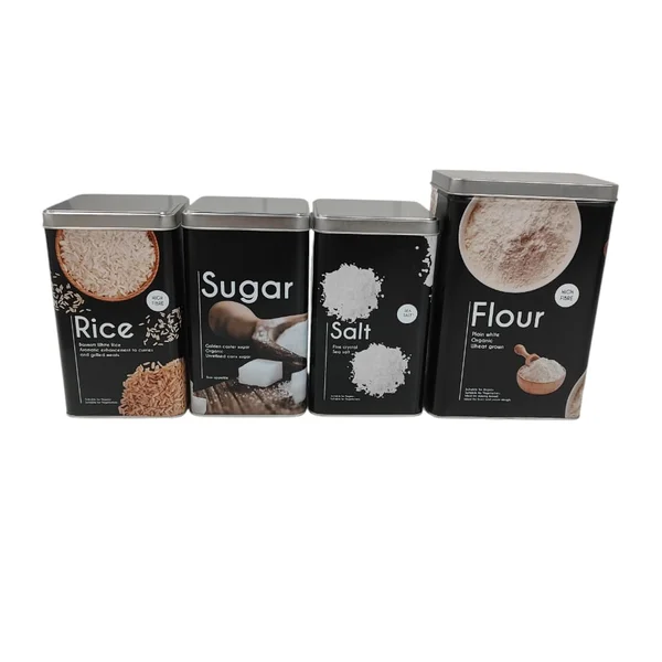 Kit 4 Latas de Metal Pretas