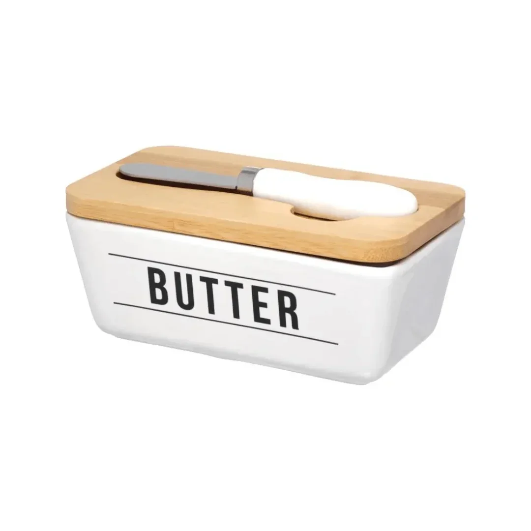 Manteigueira com espátula Bege