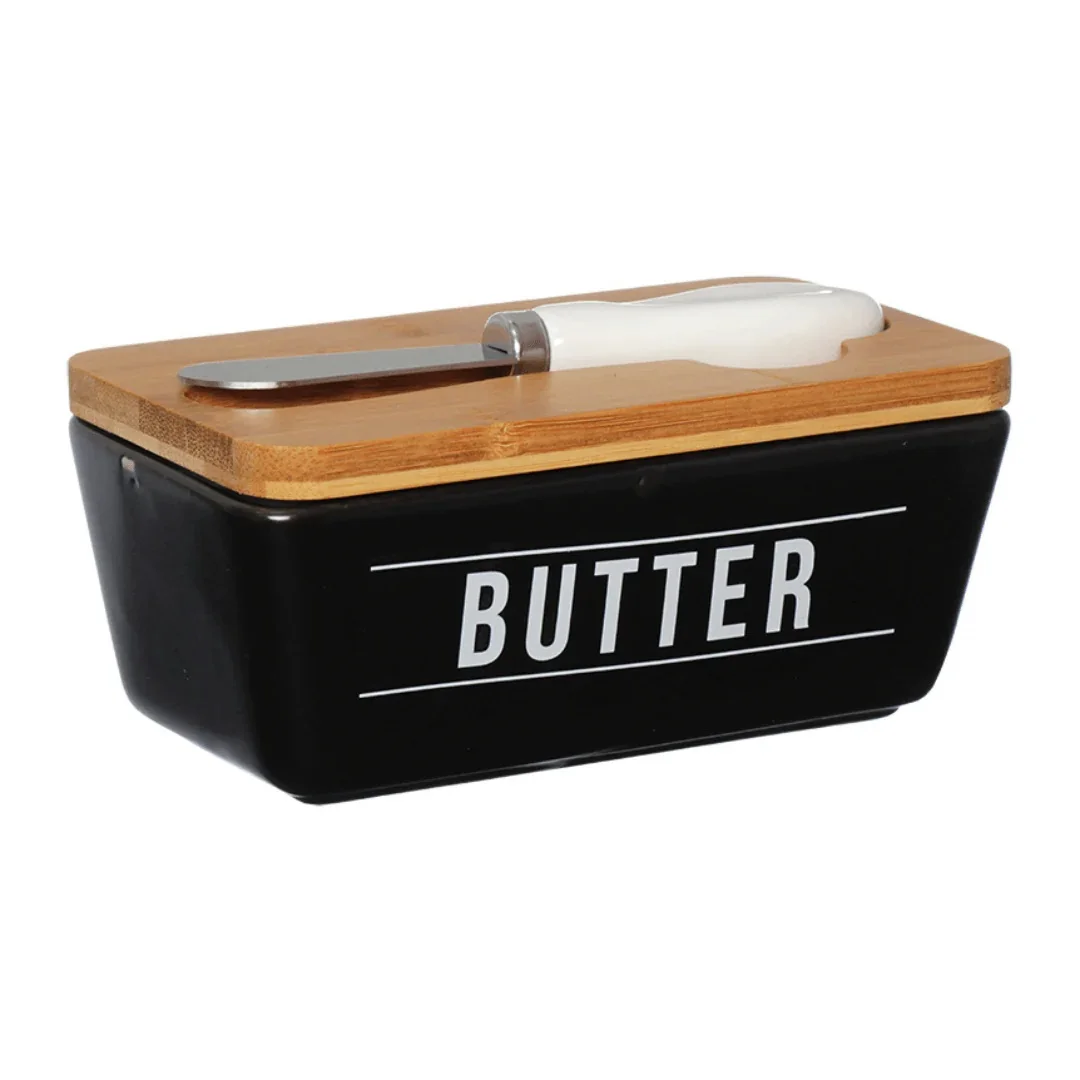 Manteigueira com espátula Preta