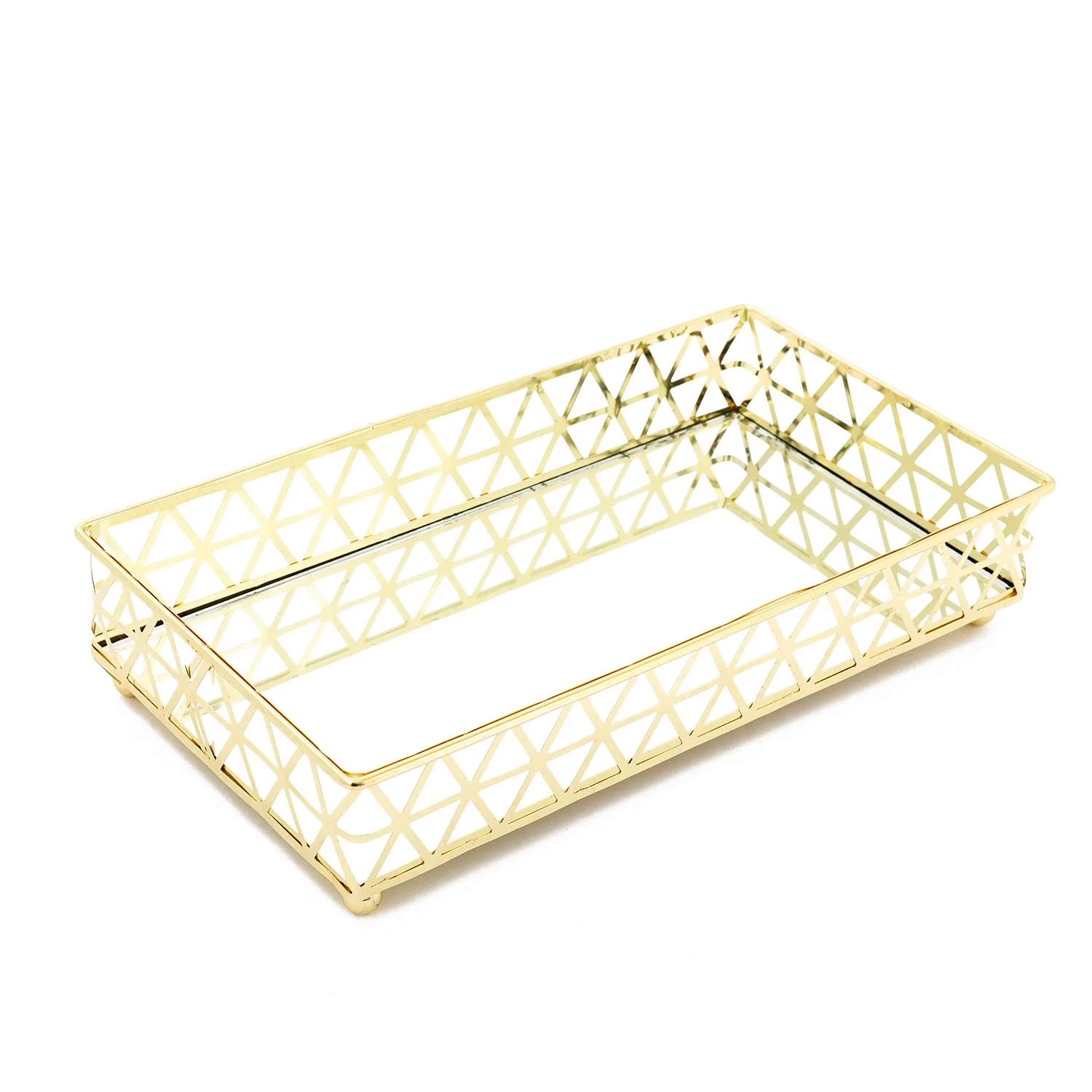 Bandeja Ret. Louvre Dourada 24x13