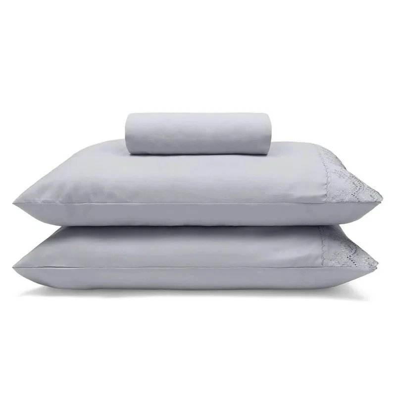 Sonata Com Renda 3 Peças Cinza