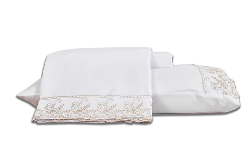 Bordado Inglês 4 peças Branco/Bege