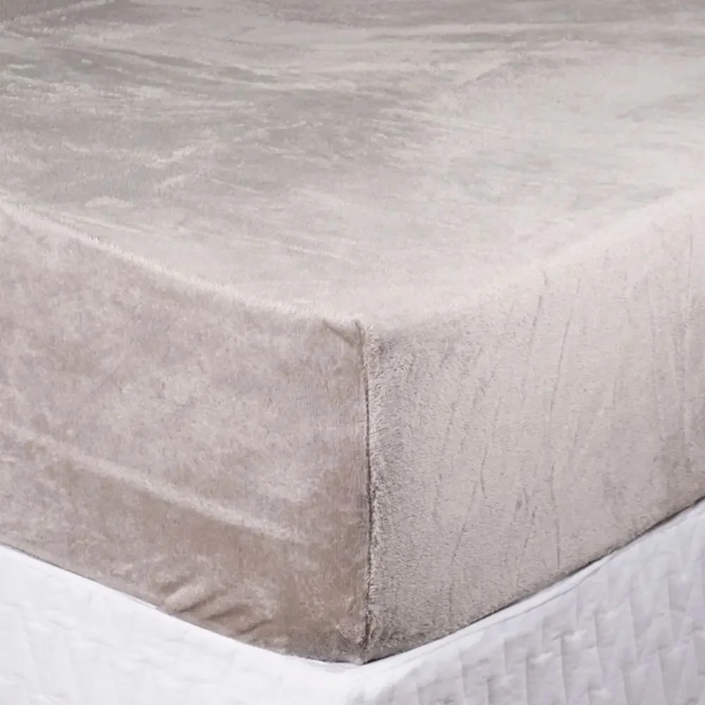 Lençol Plush Taupe