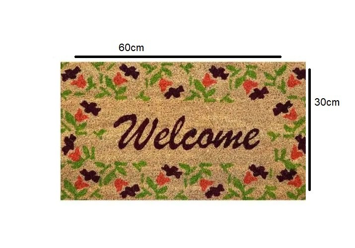 Capacho Fibra De Coco Estampado Antiderrapante 30x60cm - Jolitex