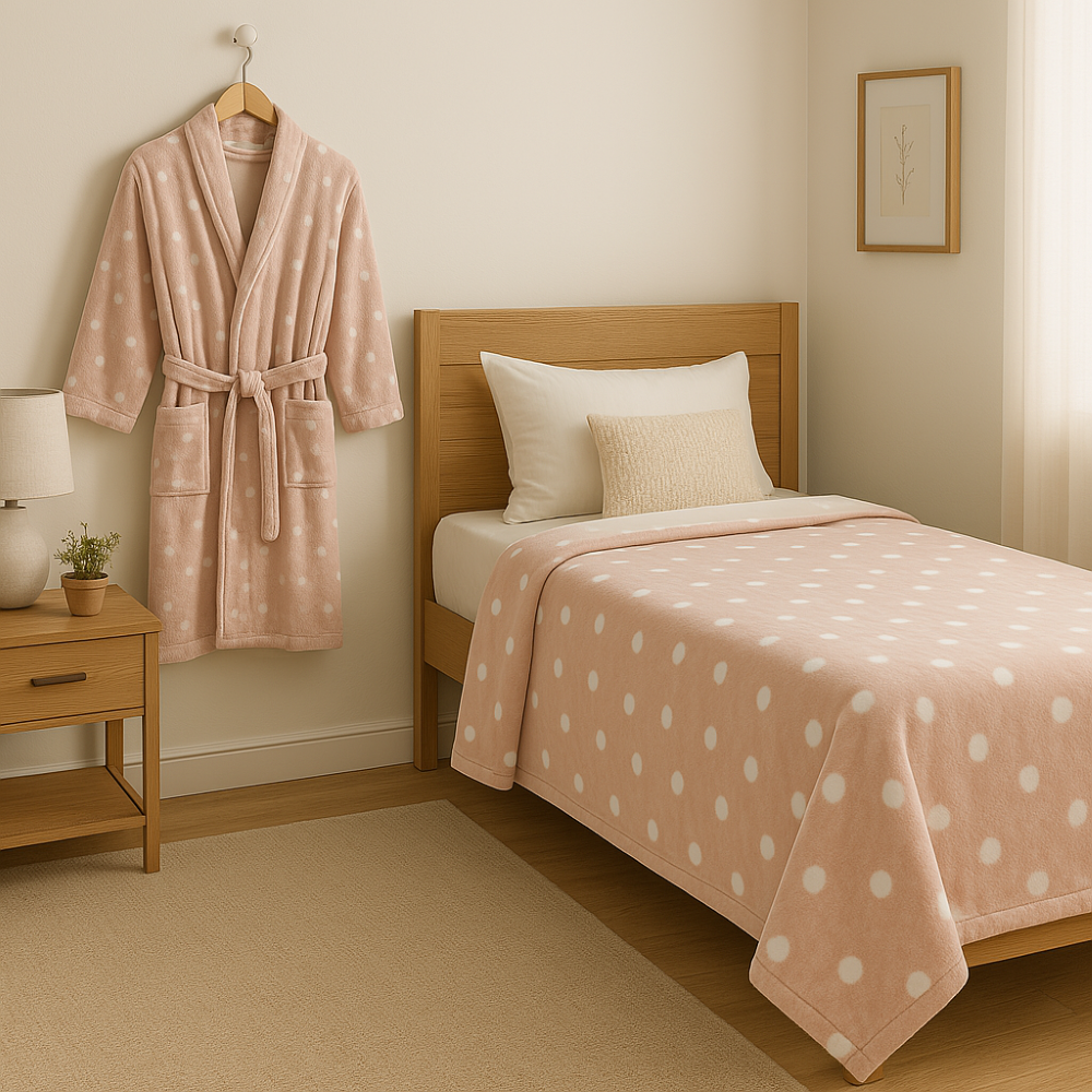 Roupão  + manta Solt Ball Rose