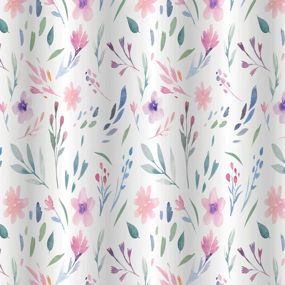 Cortina Floral Aquarela